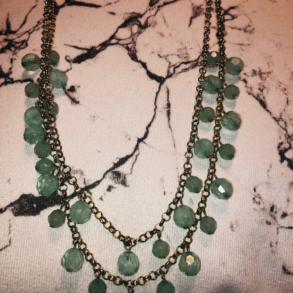 Layered Blue and Gold Necklace